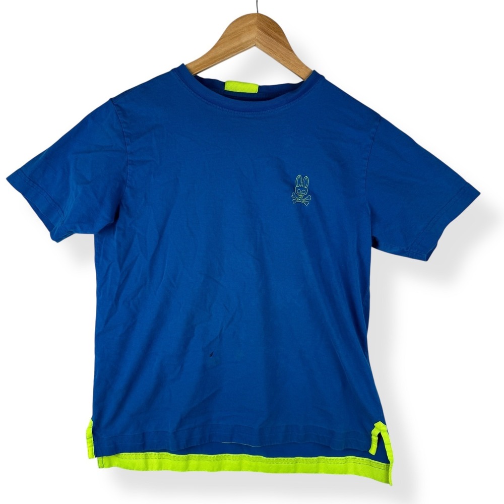 Psycho Bunny Shirt Boys Size XL 18 20 Blue Streetwear Skater Pima Cotton Flaws